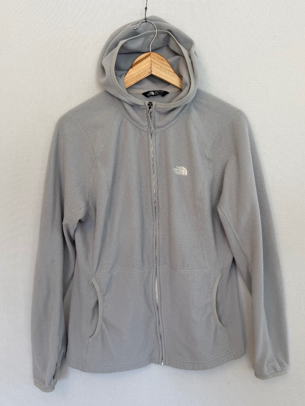 THE NORTH FACE Women’s XL Light Gray Full Zip Lightweight Fleece Hoodie